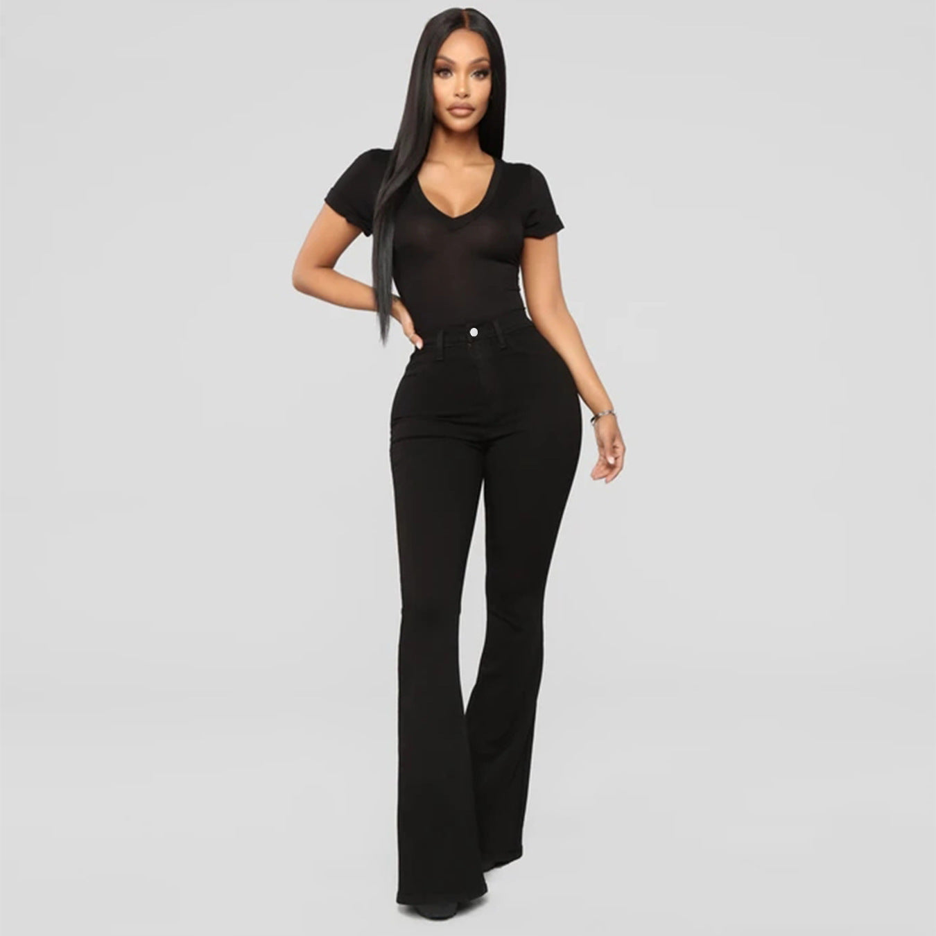 Flared Jeans voor Dames met Hoge Taille en Stretch – Elvira