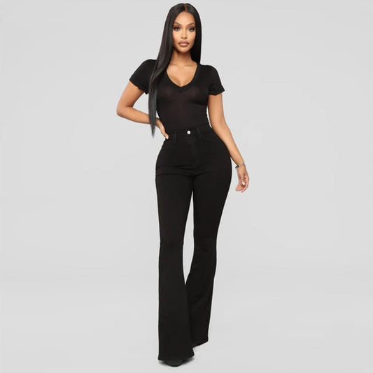 Flared Jeans voor Dames met Hoge Taille en Stretch – Elvira