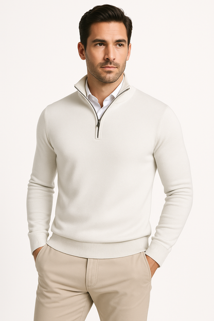 Merino herentrui met halve rits en comfort – Peter
