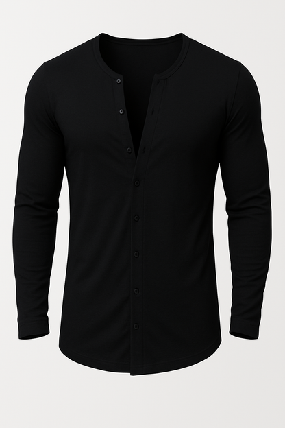 Lange mouwen T-shirt met knoopjes voor heren – John