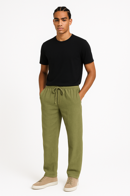 Linnen Herenbroek – Baggy Zomer Comfort Fit – Tenaro