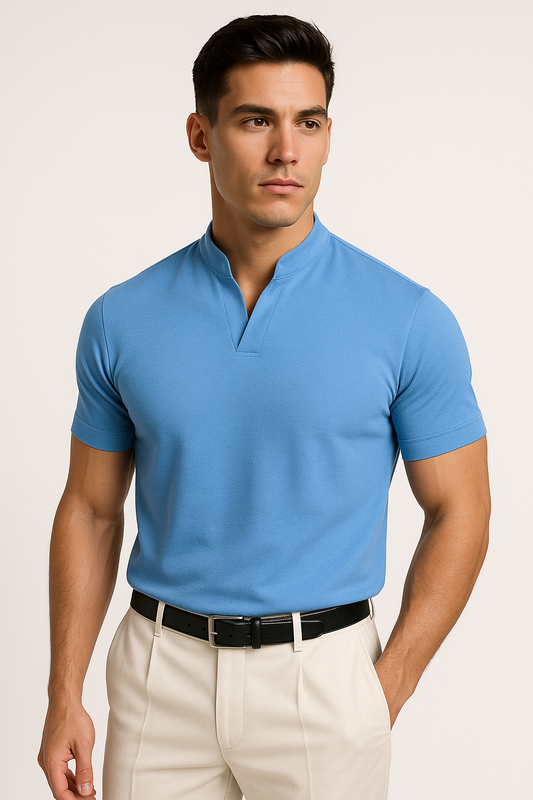 Sportief Overhemd Heren – Stretch, Casual V-hals | Flynzor