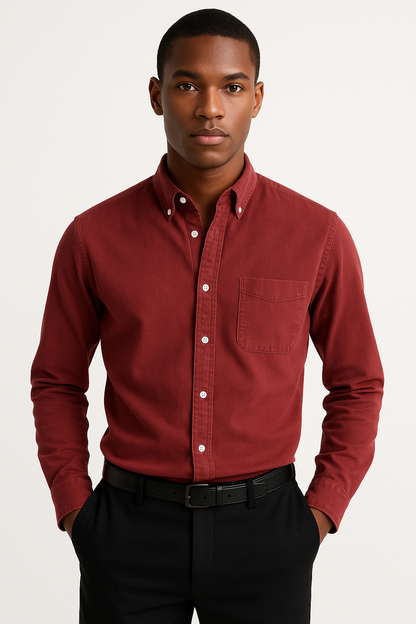 Casual herenoverhemd ademend katoen regular fit – Daan