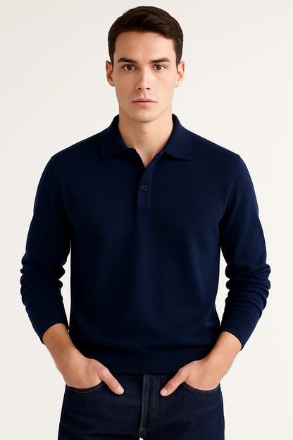 Polo met Lange Mouwen en Knoopsluiting – Victor