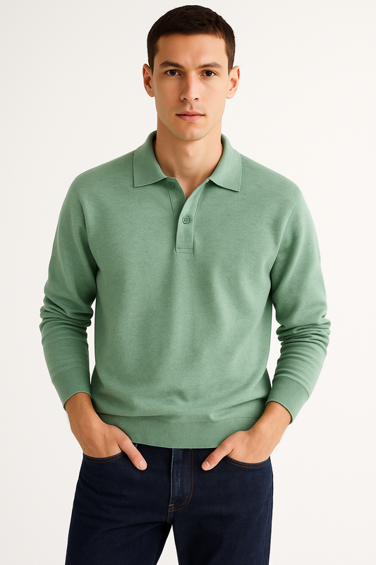 Polo met Lange Mouwen en Knoopsluiting – Victor