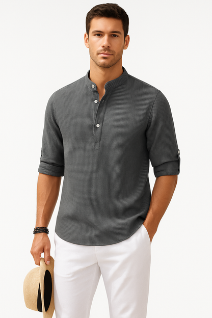 Heren overhemd slim fit katoen stijlvol design – Bram