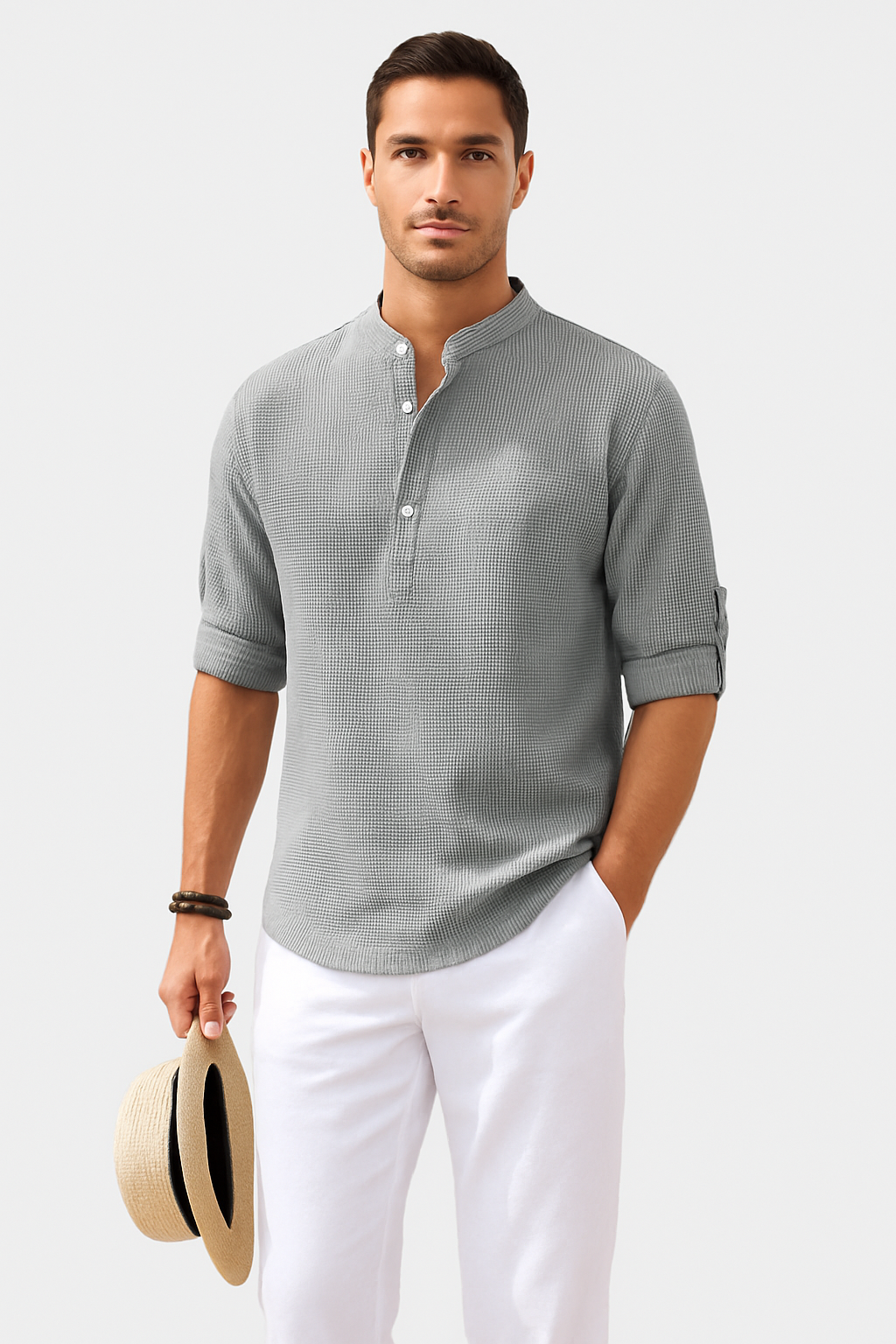 Heren overhemd slim fit katoen stijlvol design – Bram