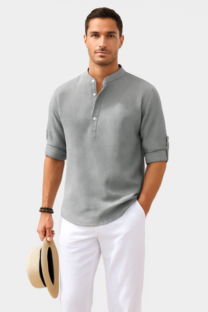 Heren overhemd slim fit katoen stijlvol design – Bram