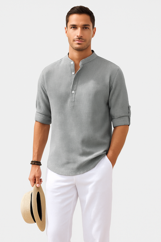 Heren overhemd slim fit katoen stijlvol design – Bram