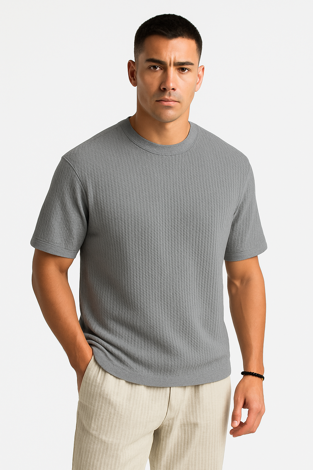 Gebreid herenshirt met moderne pasvorm en comfort – Yentl