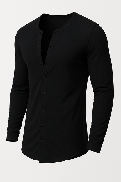 Lange mouwen T-shirt met knoopjes voor heren – John