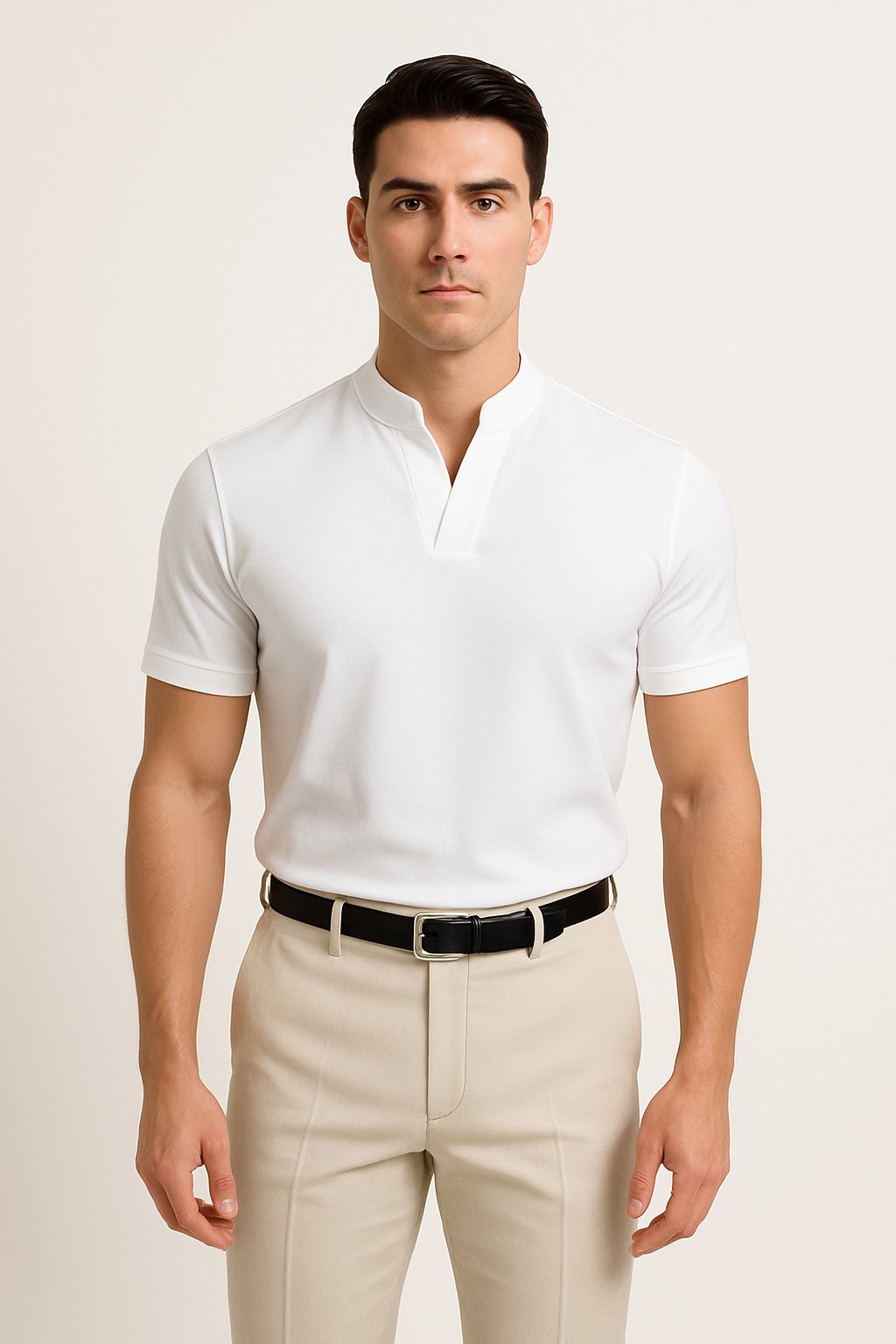 Sportief Overhemd Heren – Stretch, Casual V-hals | Flynzor