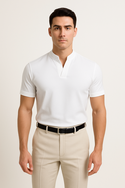 Sportief Overhemd Heren – Stretch, Casual V-hals | Flynzor