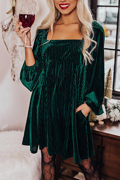 Vintage feestjurk mini met pofmouwen dames – Elise