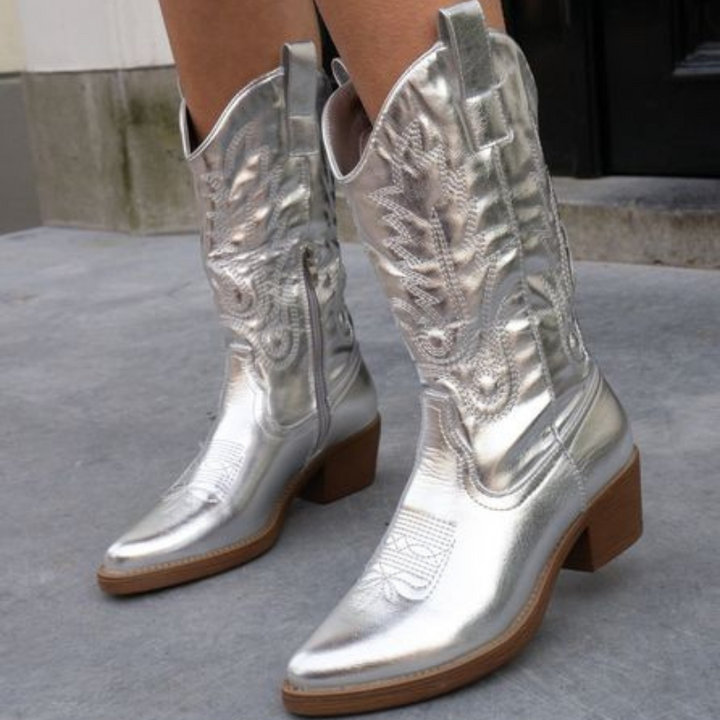Cowboy Laarzen Dames Hoge Knie met Rits – Emma