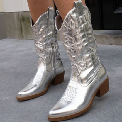 Cowboy Laarzen Dames Hoge Knie met Rits – Emma