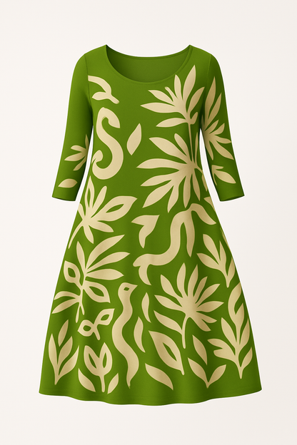 Maxi-jurk met print en lange mouwen – Amara