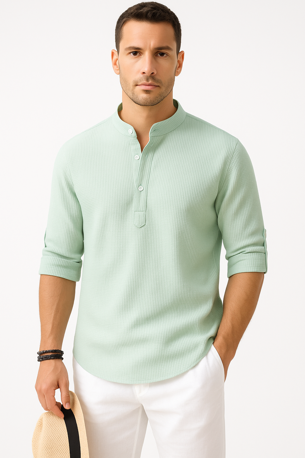 Heren overhemd slim fit katoen stijlvol design – Bram
