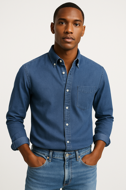 Casual herenoverhemd ademend katoen regular fit – Daan
