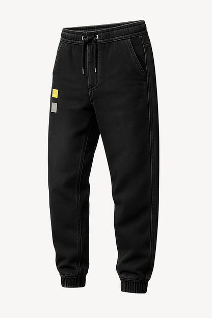 Denim joggers voor heren met elastische taille – Bas