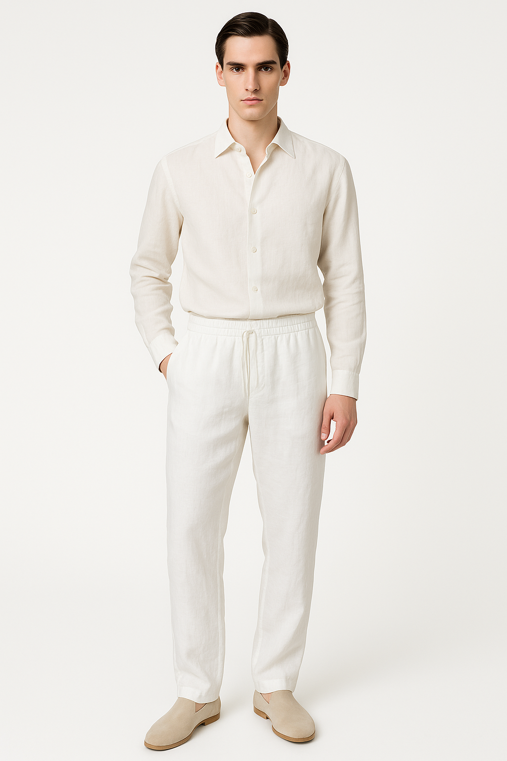 Linnen herenbroek met elastische taille voor zomercomfort – Joris