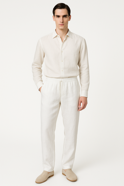 Linnen herenbroek met elastische taille voor zomercomfort – Joris