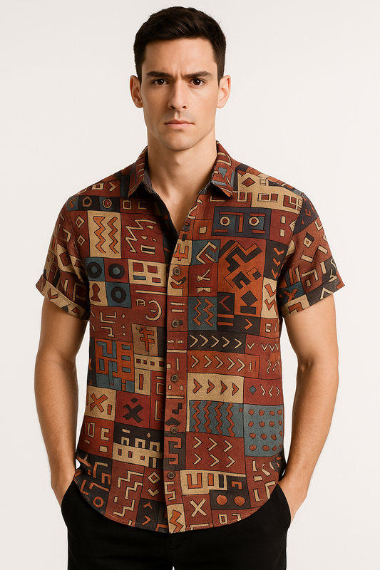 Zomeroverhemd Heren Print Kleurvol Comfort – Vivaro