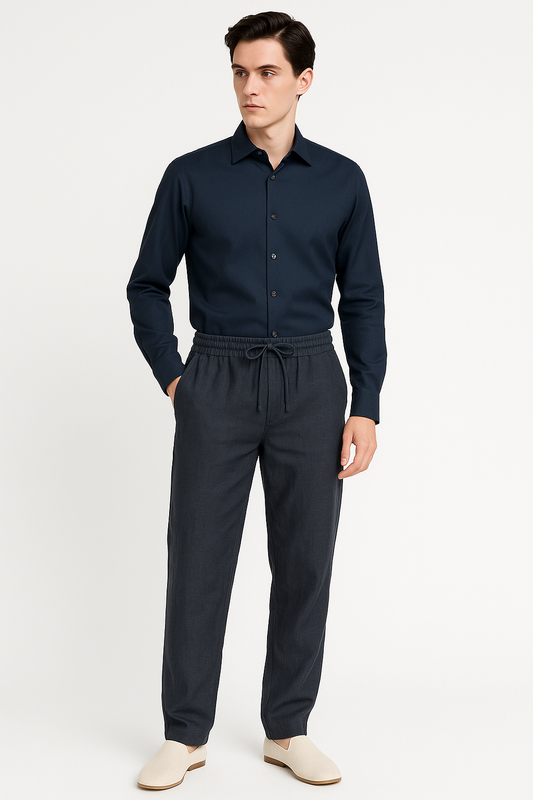 Linnen herenbroek met elastische taille voor zomercomfort – Joris