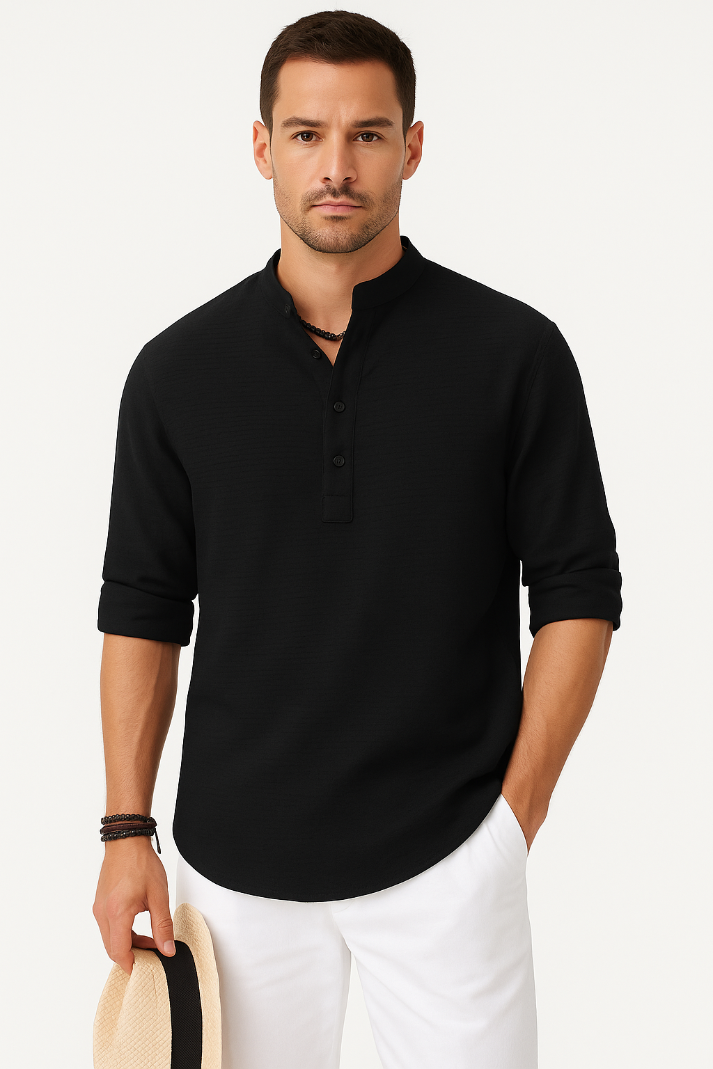 Heren overhemd slim fit katoen stijlvol design – Bram