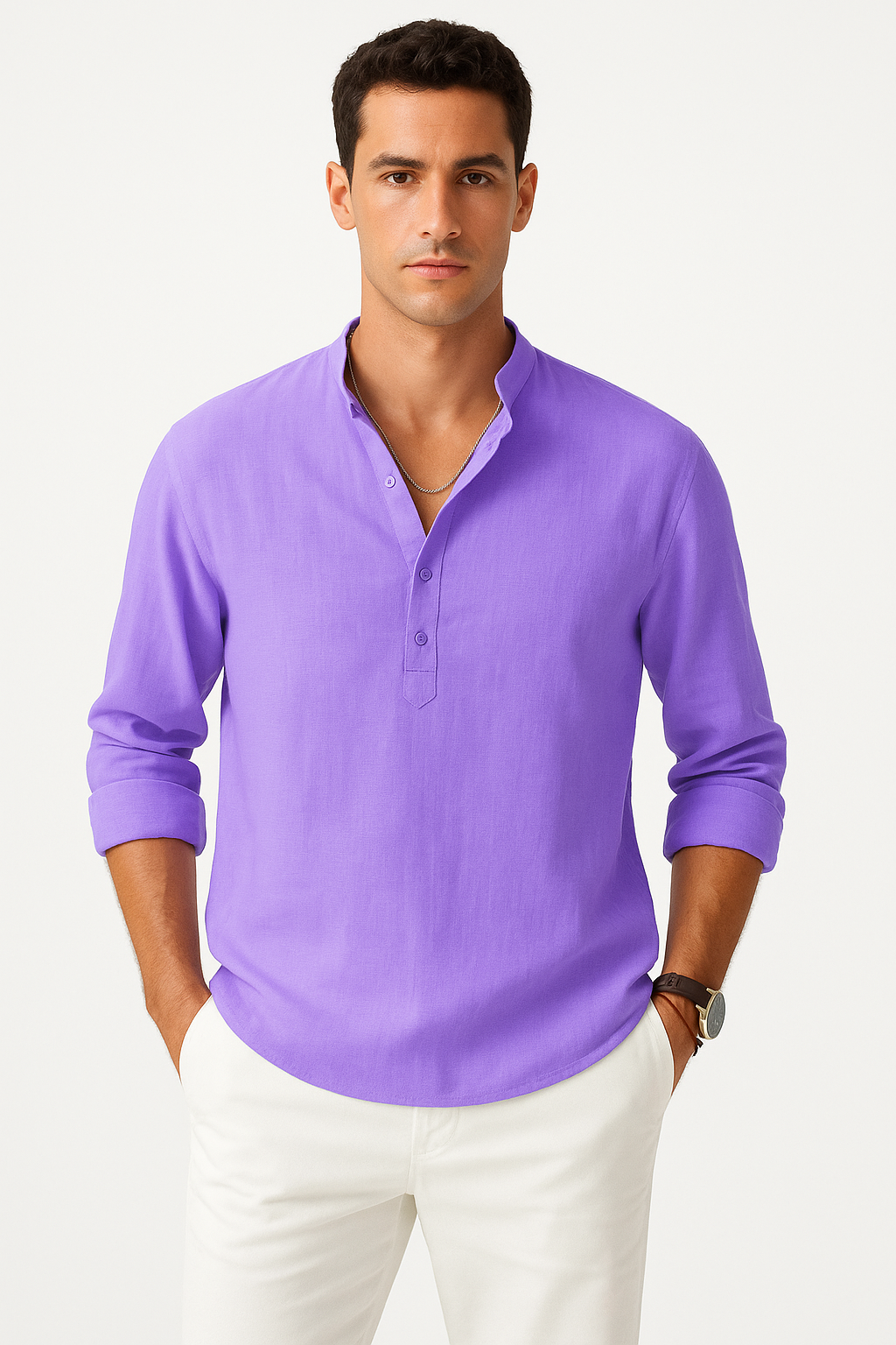 Linnen herenoverhemd ademend casual zomerstijl – Eduard