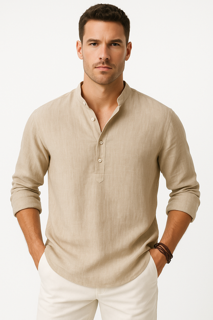 Linnen herenoverhemd ademend casual zomerstijl – Eduard