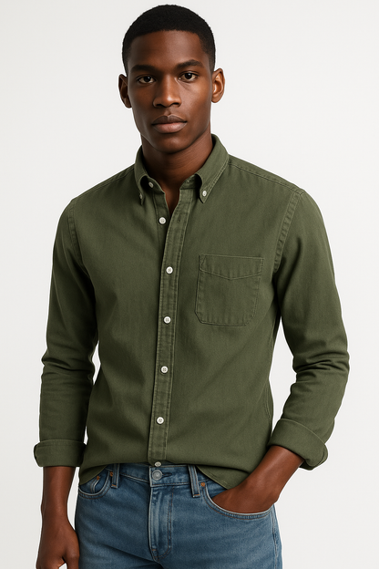Casual herenoverhemd ademend katoen regular fit – Daan