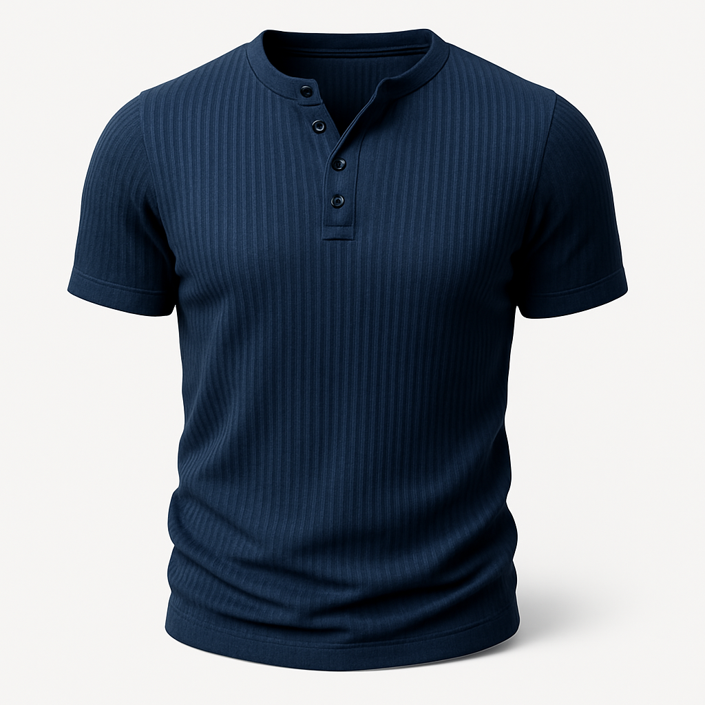 Slim fit Henley T-shirt voor heren – Wout