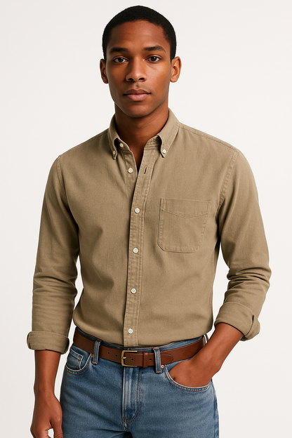 Casual herenoverhemd ademend katoen regular fit – Daan
