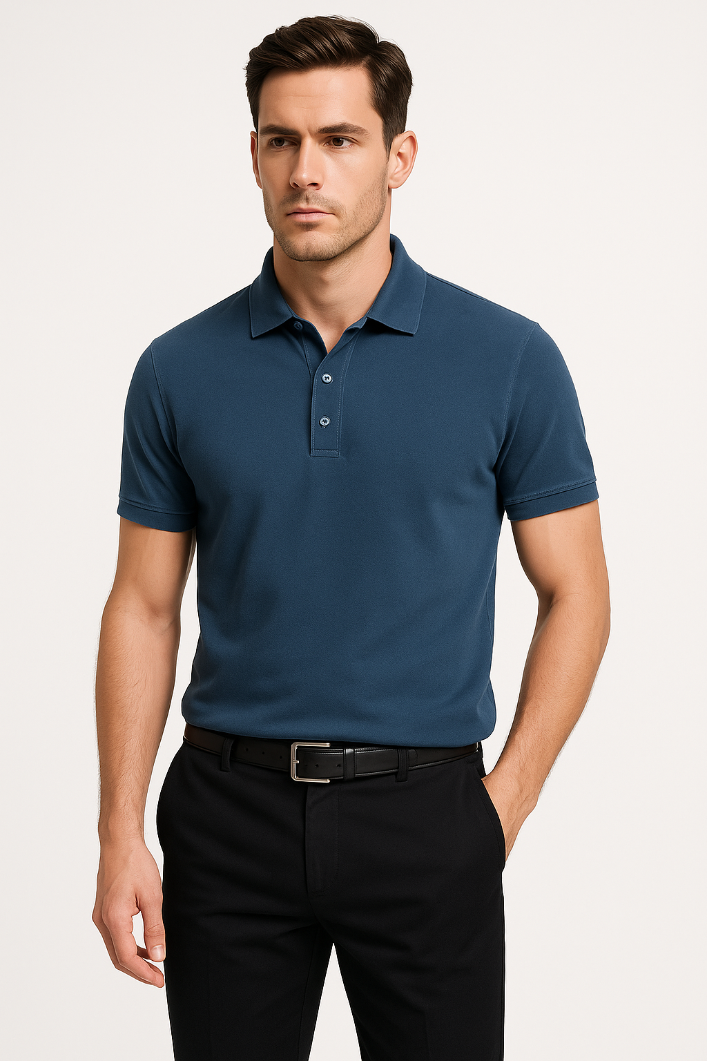 Heren poloshirt katoen ademend slim fit – Jan