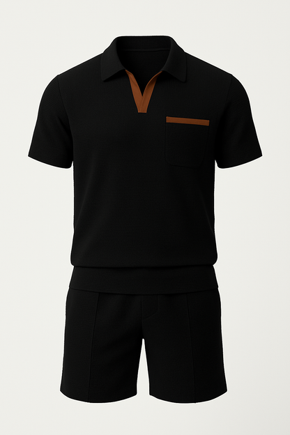 Korte mouwen heren shirt V-hals casual zomer – Dirk