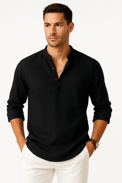 Linnen herenoverhemd ademend casual zomerstijl – Eduard