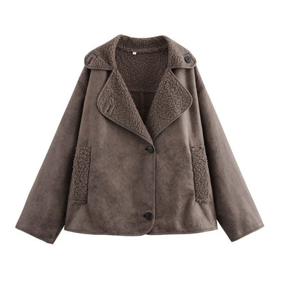 Suède Look Winterjas voor Dames met Fleece Voering – Marvella