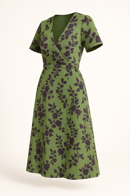 Bloemenwikkeljurk met ademend comfort en elegantie – Florentia