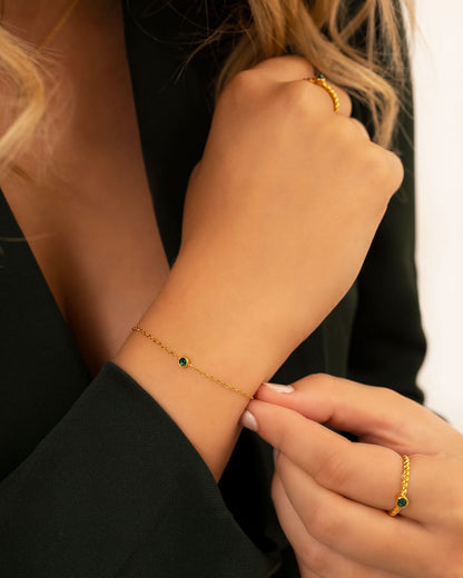Geboortesteen Armband van Zilver en Goud – Persoonlijk Cadeau – Astralia