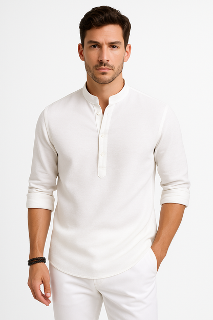 Heren overhemd slim fit katoen stijlvol design – Bram
