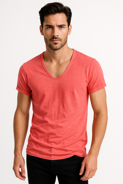 Zomer-T-shirt voor heren slim fit ademend katoen – Jasper