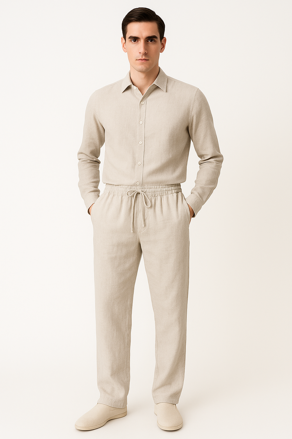 Linnen herenbroek met elastische taille voor zomercomfort – Joris