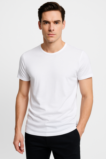 Klassiek heren-T-shirt van katoen met perfecte pasvorm – Noven