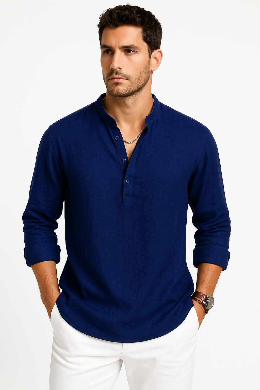 Linnen herenoverhemd ademend casual zomerstijl – Eduard