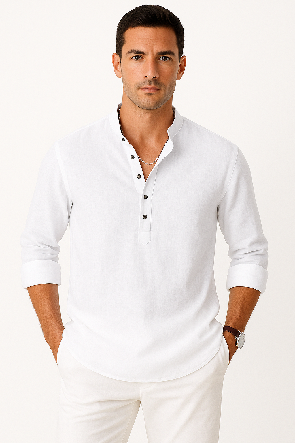 Linnen herenoverhemd ademend casual zomerstijl – Eduard