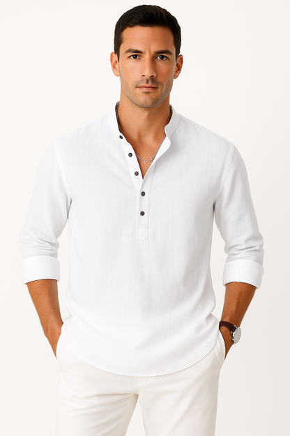 Linnen herenoverhemd ademend casual zomerstijl – Eduard
