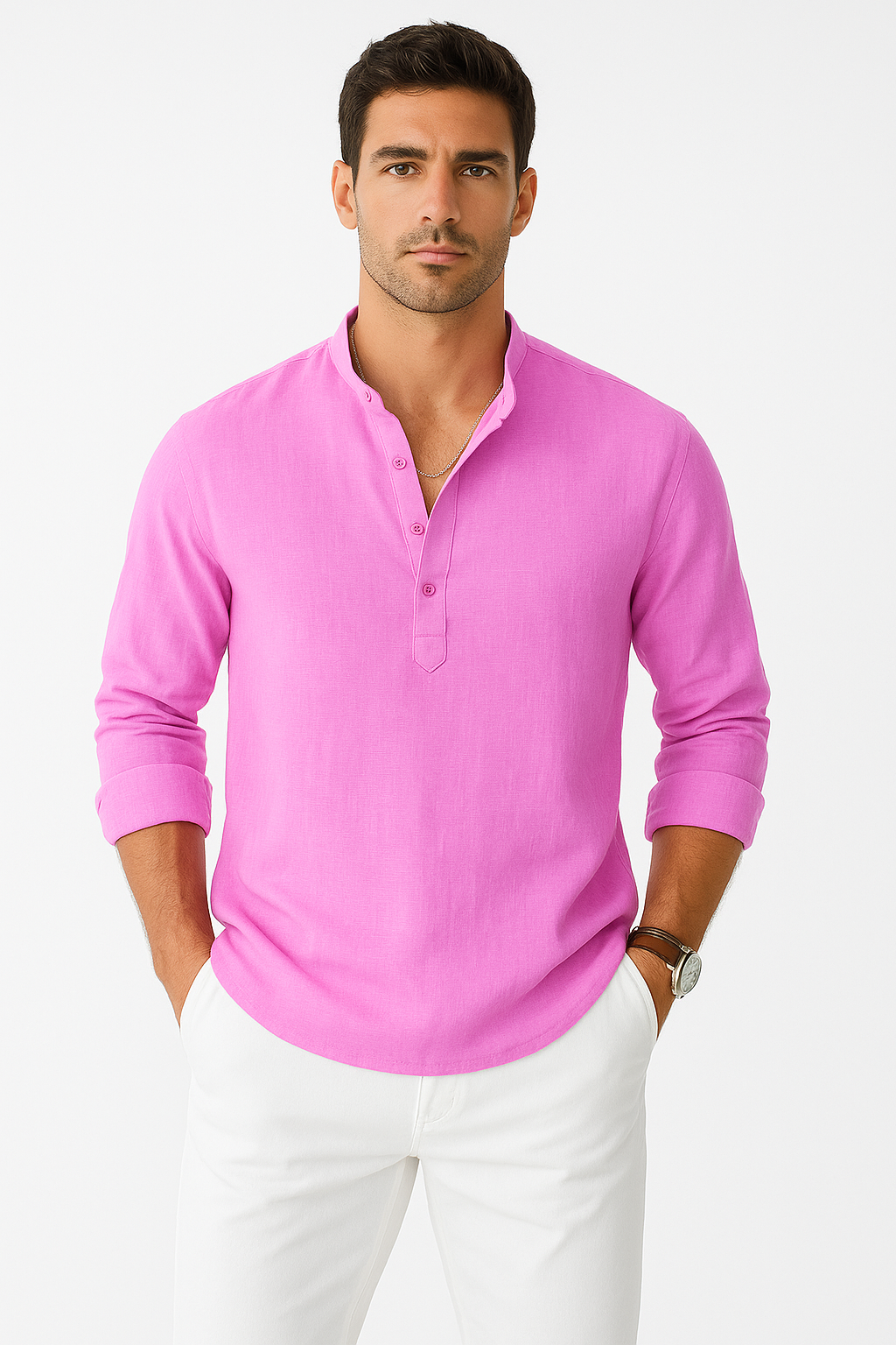 Linnen herenoverhemd ademend casual zomerstijl – Eduard