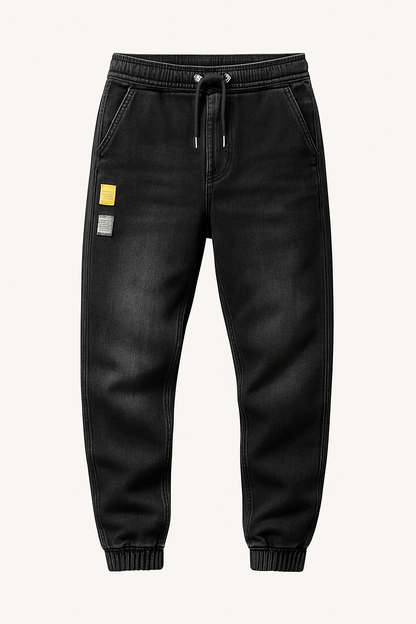 Denim joggers voor heren met elastische taille – Bas
