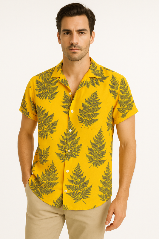 Zomerjurk Geel Tropisch Print Comfort – Liee